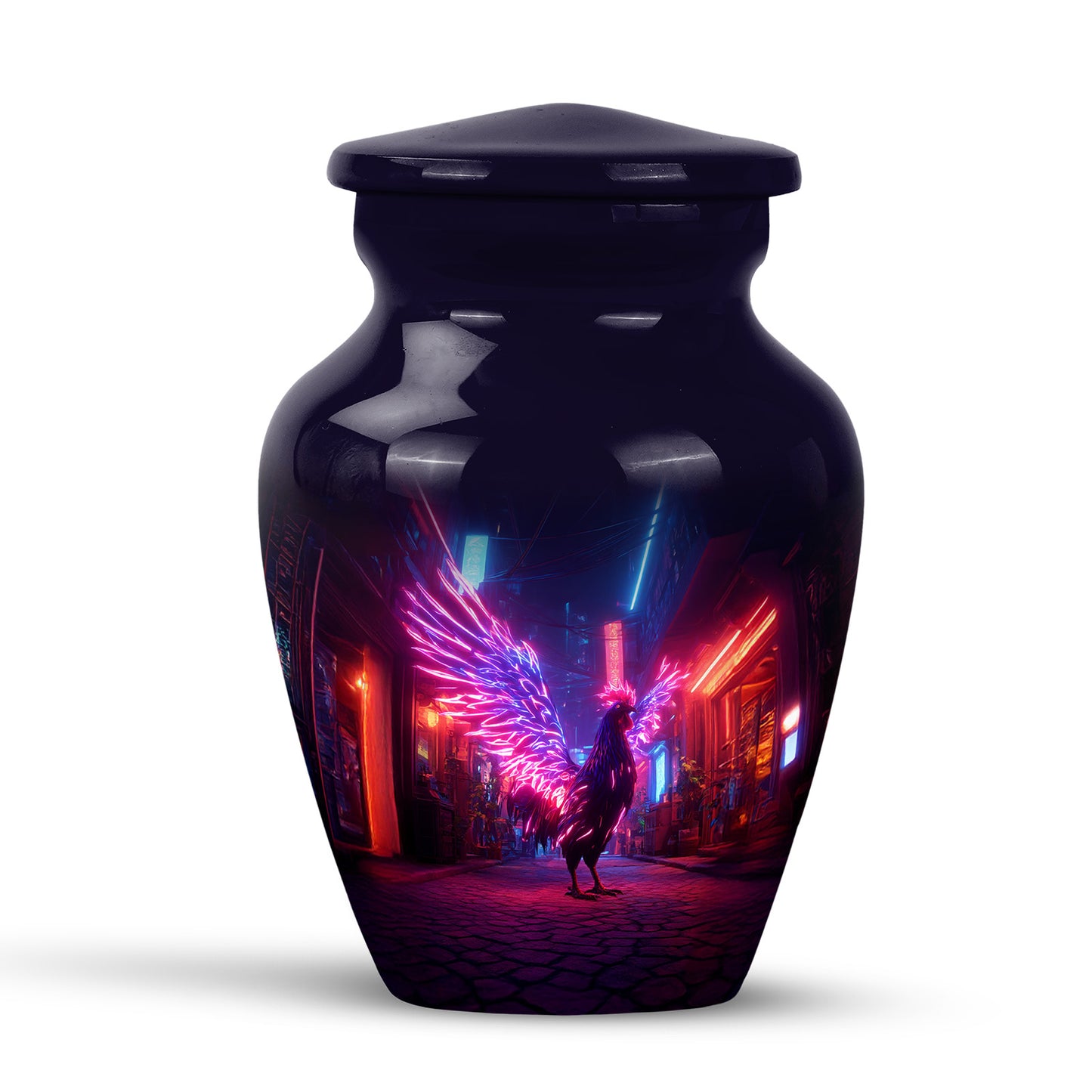 Personalized Magnificent Hen Cremation Urns - Blue 10-inch, 200 cu in - Yatskia