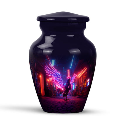 Personalized Magnificent Hen Cremation Urns - Blue 10-inch, 200 cu in - Yatskia