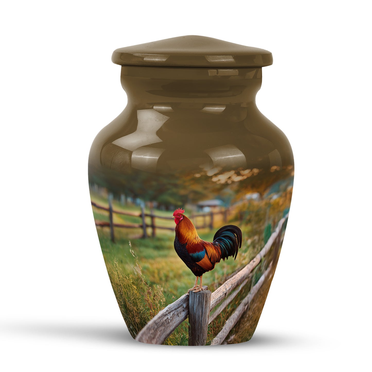 Gold Exquisite Hen Memorial Urn for Ashes - 10-inch, 200 cu in - Yatskia