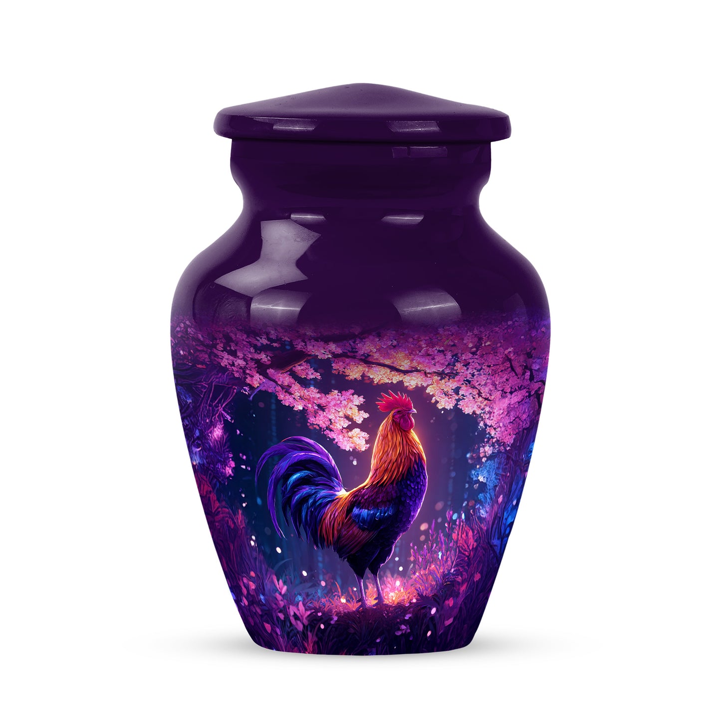 Personalized Refined Hen Cremation Urns - Purple 10-inch, 200 cu in - Yatskia