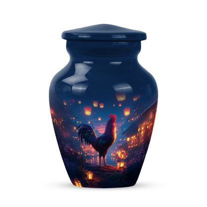 Personalized Elegant Hen Cremation Urns - Blue 10-inch, 200 cu in - Yatskia