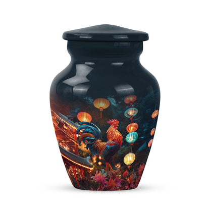 Regal Hen Memorial Cremation Urns - Blue 10-inch, 200 cu in - Yatskia
