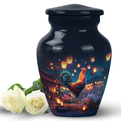 Personalized Hen Cremation Urns - Wondrous Blue 10-inch, 200 cu in - Yatskia