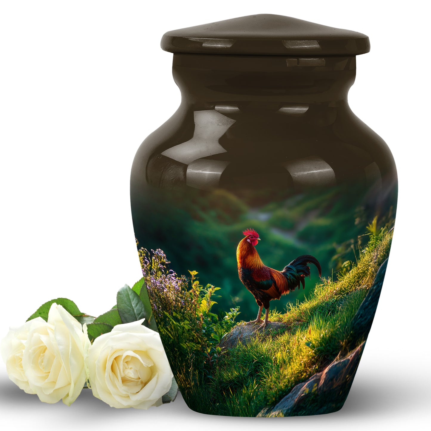 Personalized Hen Cremation Urns - Wondrous Gold 10-inch, 200 cu in - Yatskia