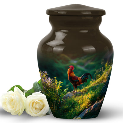 Personalized Hen Cremation Urns - Wondrous Gold 10-inch, 200 cu in - Yatskia