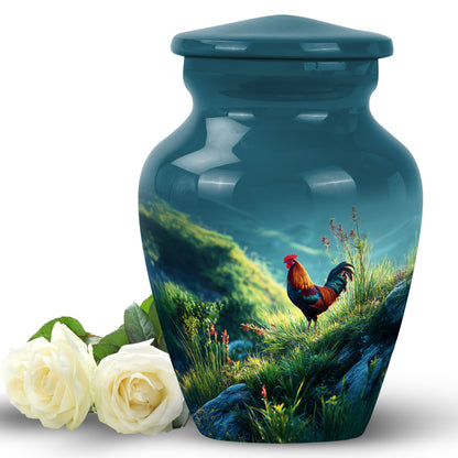 Teal Hen Homage Cremation Urns for Human Ashes - 10-inch, 200 cu in - Yatskia