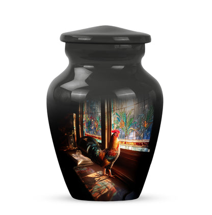 Personalized Black Hen Cremation Urns for Ashes - Peaceful 10-inch - Yatskia