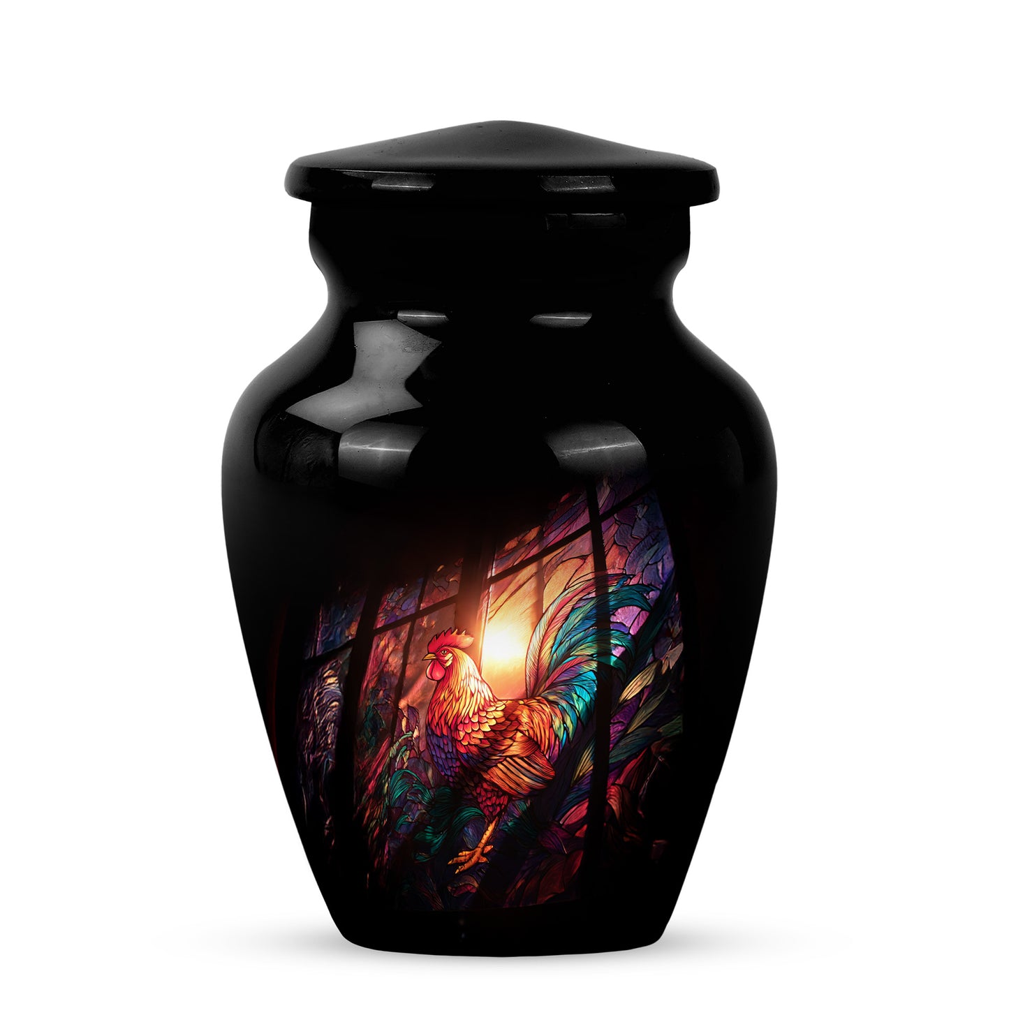 Black Sacred Hen Cremation Urns for Human Ashes - 10-inch, 200 cu in - Yatskia