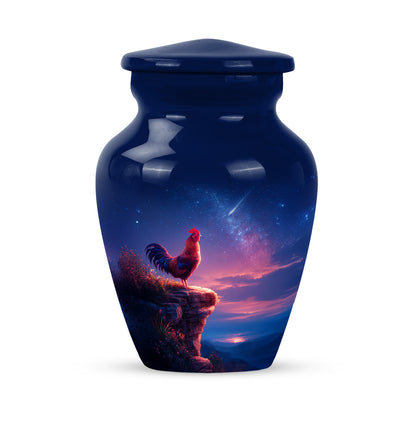 Blue Breathtaking Hen Memorial Urn for Ashes - 10-inch, 200 cu in - Yatskia