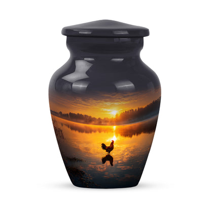 Black Hen Devotion Cremation Urns for Human Ashes - 10-inch, 200 cu in - Yatskia