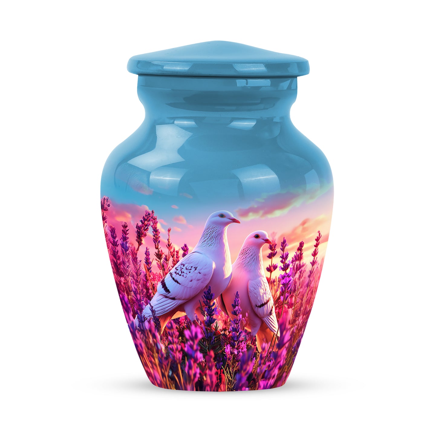 Blessed Dove Cremation Urns for Human Ashes - Blue 10-inch - Yatskia