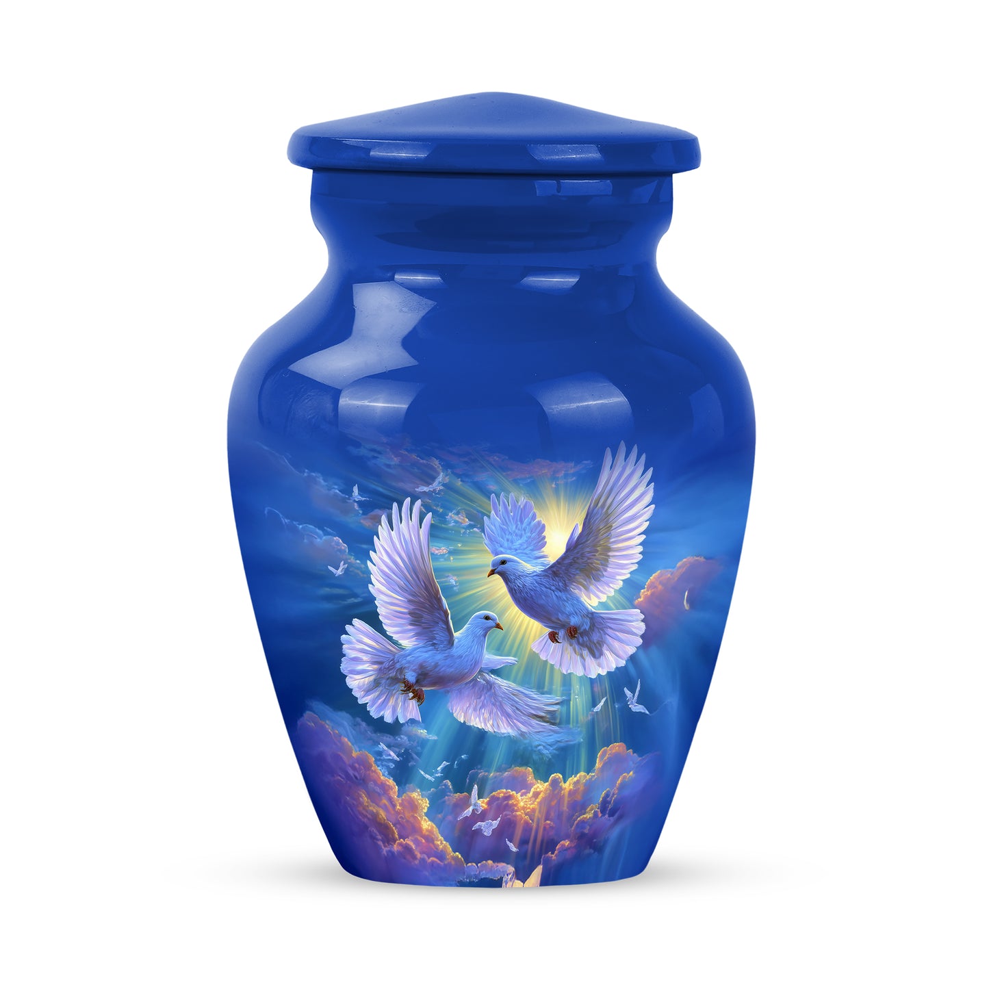 Sublime Dove Cremation Urns for Human Ashes - Blue 10-inch - Yatskia