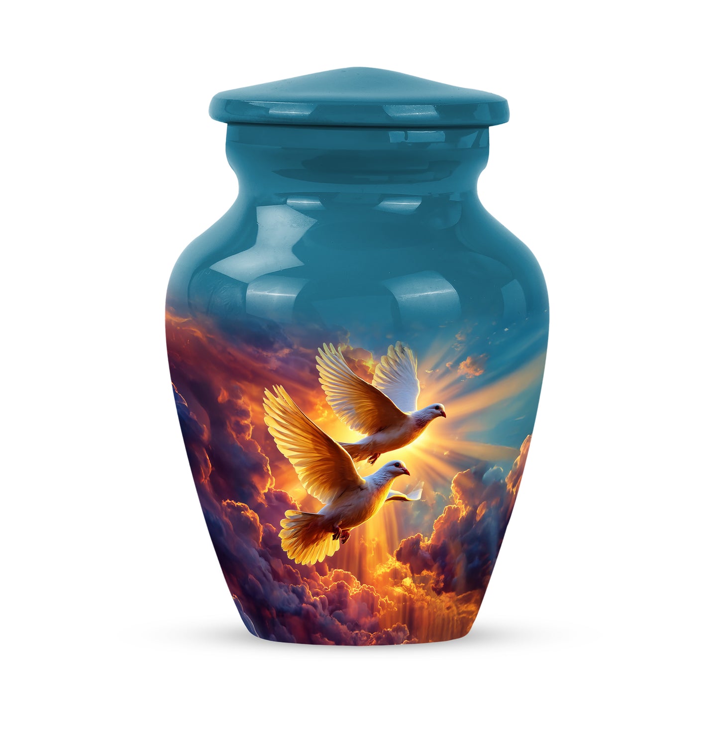 Blue Dove Cremation Urns - Imperial Commemoration 10-inch, 200 cu in - Yatskia