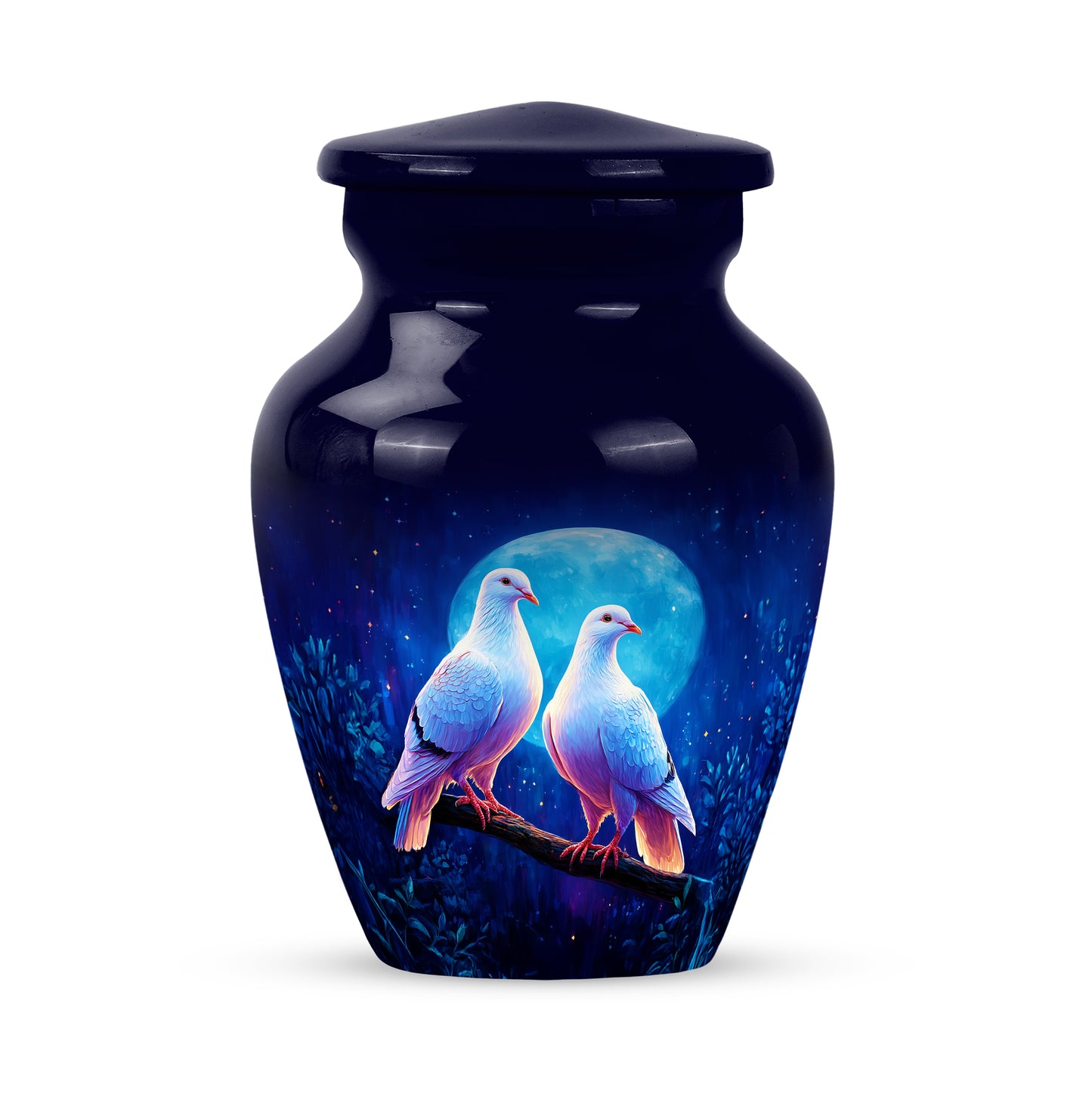 Resplendent Blue Dove Cremation Urn for Ashes - 10-inch, 200 cu in - Yatskia