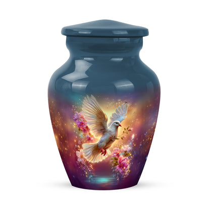 Radiant Dove Memorial Cremation Urns - Blue 10-inch, 200 cu in - Yatskia