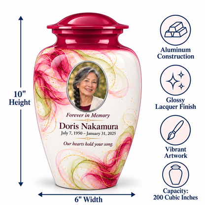 Yatskia Magenta Gossamer urn dimensions and product features guide