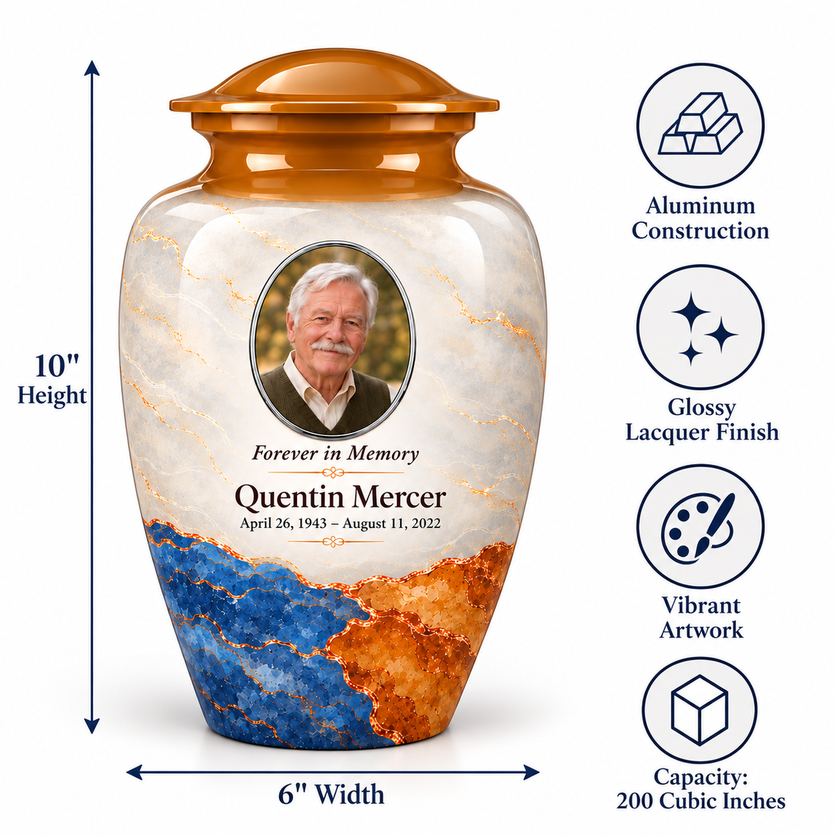 Yatskia Ochre Tectonic urn dimensions and product features guide
