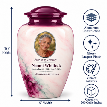 Yatskia Eggplant Starwash urn dimensions and product features guide