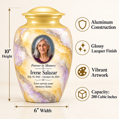 Yatskia Citron Veil urn dimensions and product features guide