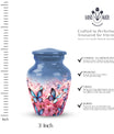 Blue Butterfly Decorative Urn For Human Ashes - Pink Floral Keepsake Urn