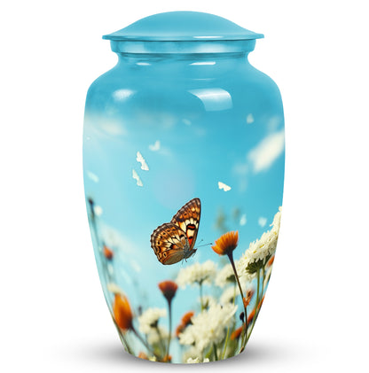 Blue Butterfly Urns For Human Ashes  - Elegant Unique Urn for Women
