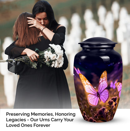 Personalized Butterfly Cremation Urn for Human Ashes - 10-inch, 200 cu in - Yatskia