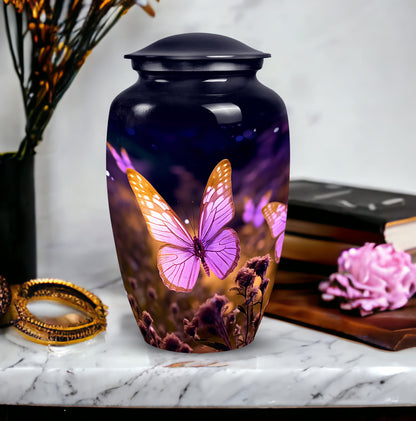 Personalized Butterfly Cremation Urn for Human Ashes - 10-inch, 200 cu in - Yatskia