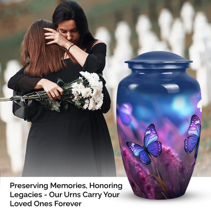 Personalized Butterfly Cremation Urn for Women - 10-inch, 200 cu in - Yatskia