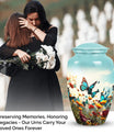 Colorful Butterflies Fly In A MeadowBurial Urns Size 10inch