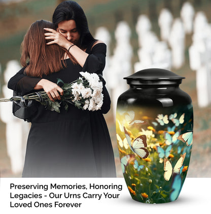 Blue Butterfly Cremation Urn for Ashes - Premium Elegant Urn for Loved One