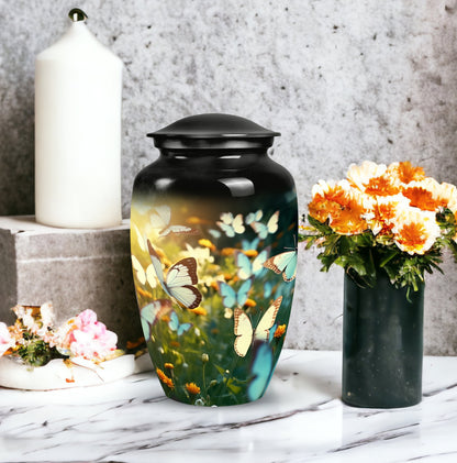 Blue Butterfly Cremation Urn for Ashes - Premium Elegant Urn for Loved One