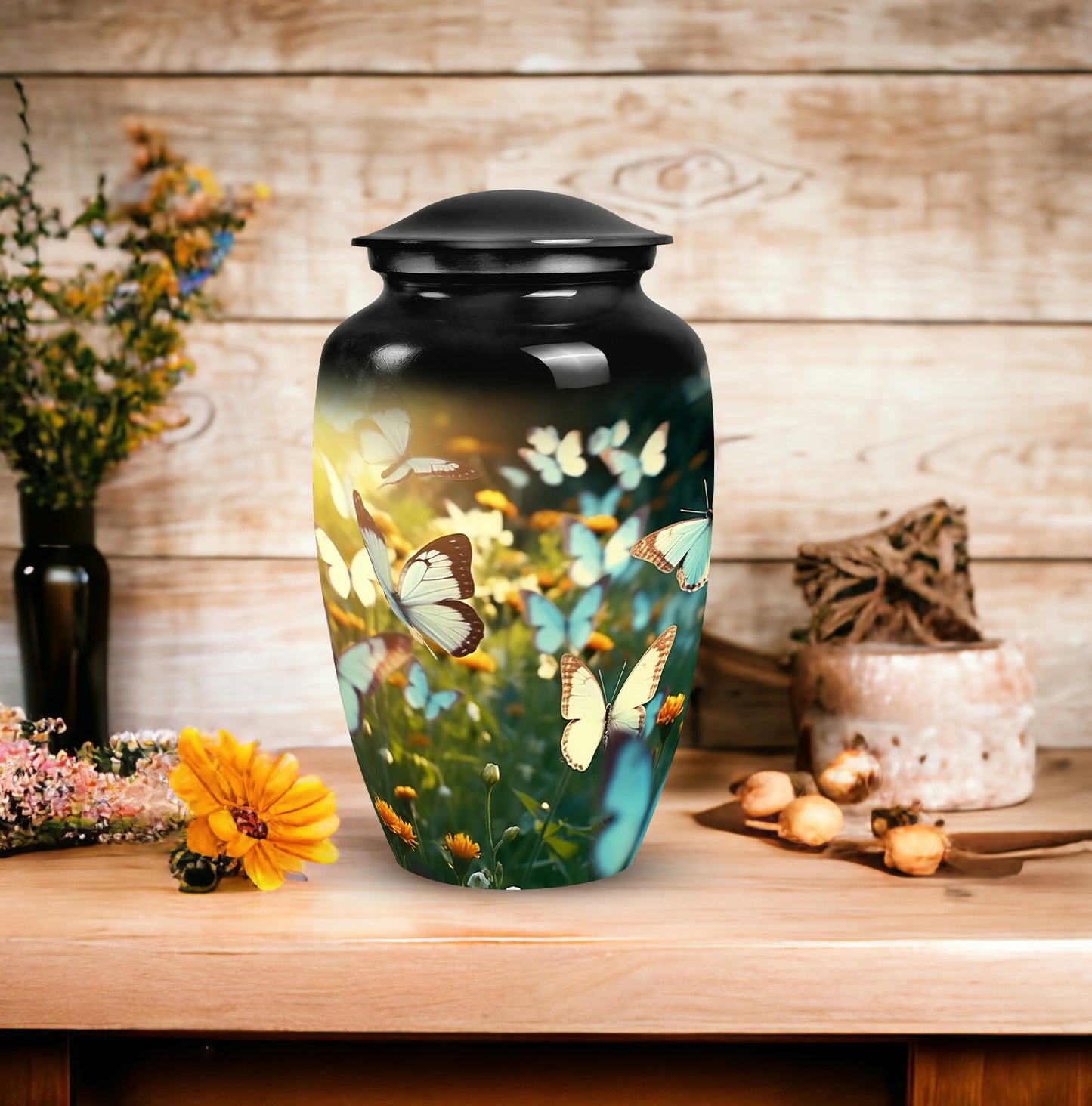 Blue Butterfly Cremation Urn for Ashes - Premium Elegant Urn for Loved One