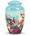 Colorful Butterflies Fly In A Meadow Companion Urns Size 10inch