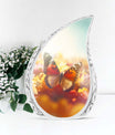 Decorative Butterflies Urn for large adult human ashes, a unique, large urn for ashes.
