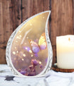 Decorative Morning Butterflies Urn, elegant option for storing human ashes of loved ones like mom and dad