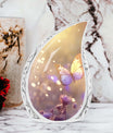 Decorative Morning Butterflies Urn, elegant option for storing human ashes of loved ones like mom and dad