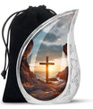 Cross Memorial Cremation Urn - For Mom and Dad