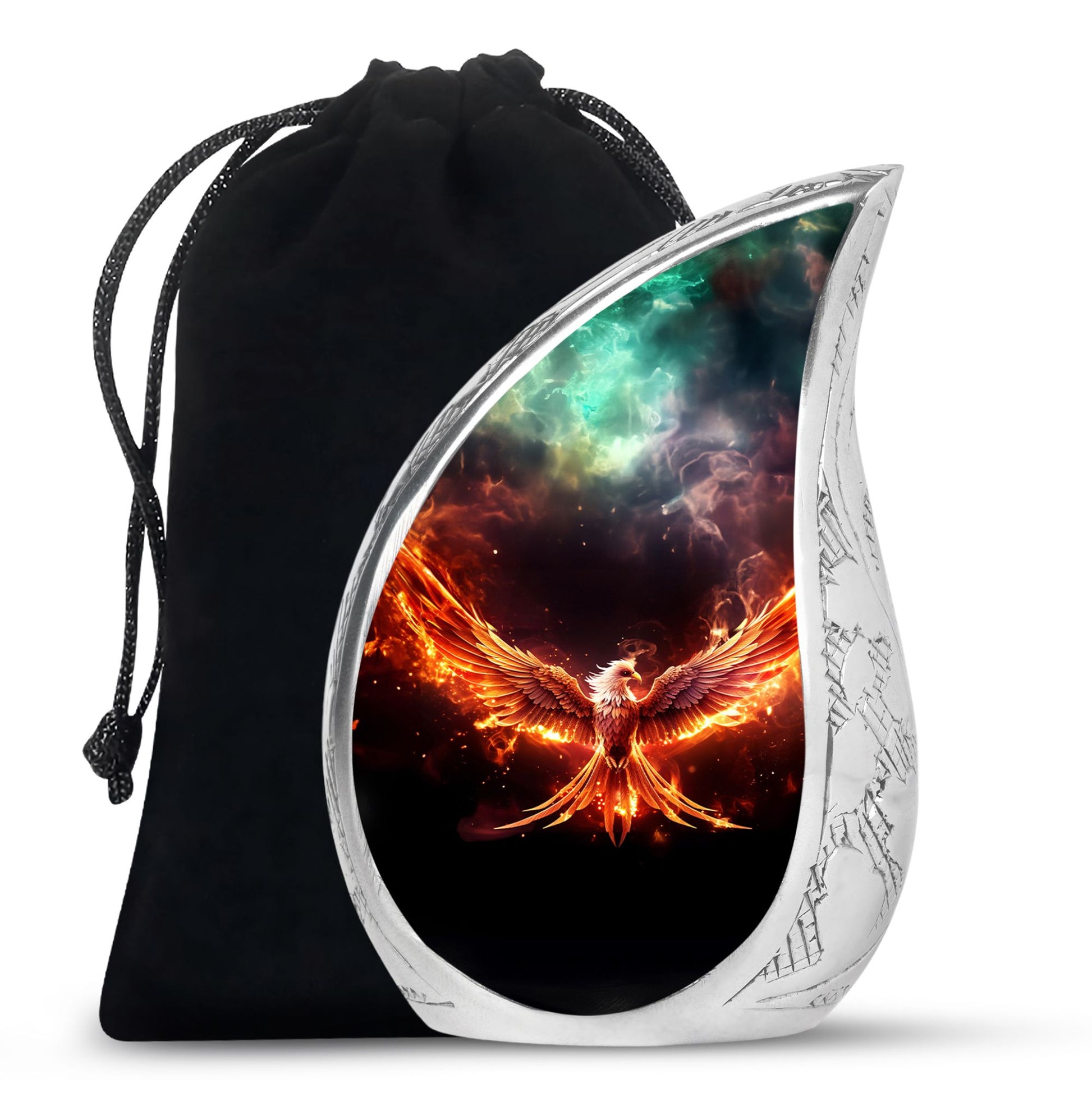 Classic Phoenix Urn - Aluminium Ash Holder for Male and Female