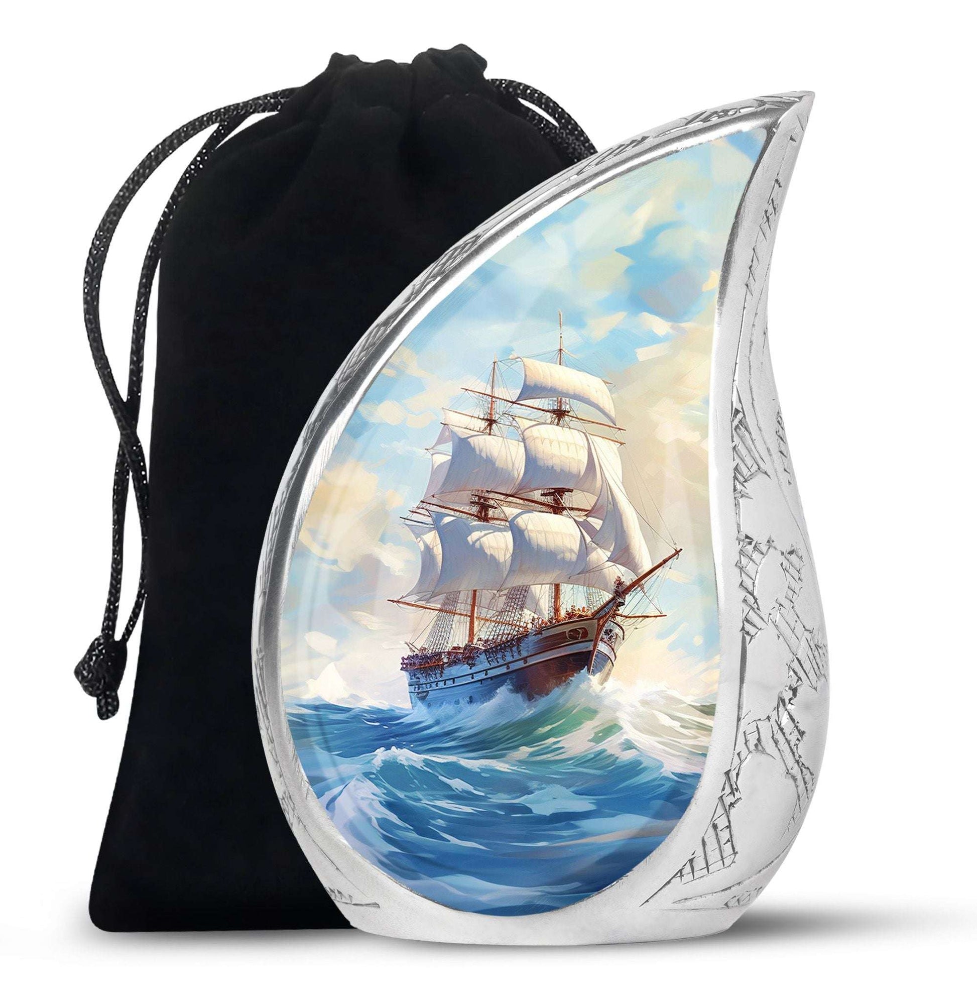 Sailing Ship Urn For Women & Men - Ocean Keepsake Urns For Human Ashes