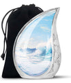 Ocean Waves Memorial Cremation Urn For Human Ashes– Sea Urn Keepsake For Funeral