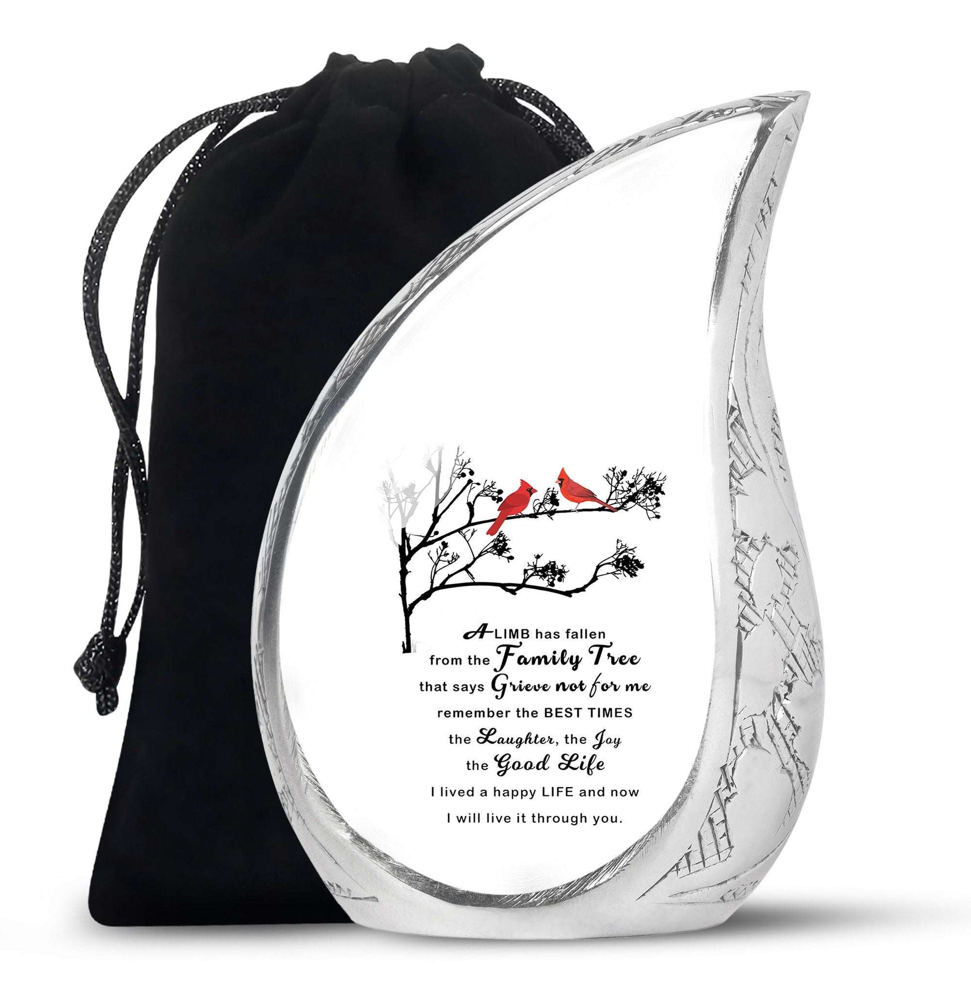 Red Cardinal Bird Art Cremation Urn for Adults - Large Urn For Ashes For Women