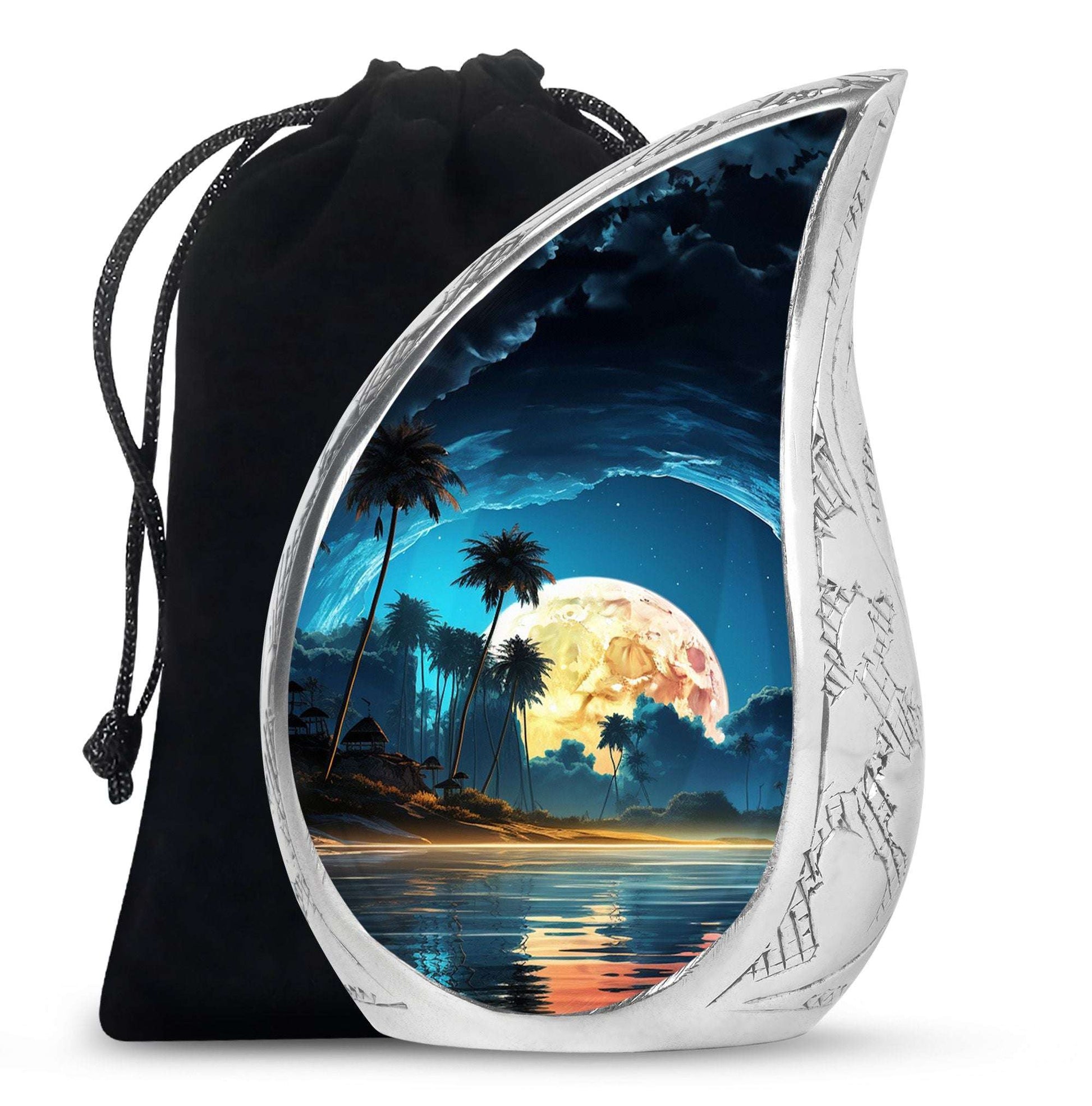 Full Moon Ocean Memorial Urn – Beach Cremation Urn for Ashes