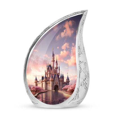 Small Fairy-tale Kingdom memorial urn for human ashes, a unique keepsake for ashes