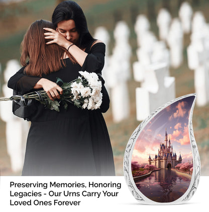 Small Fairy-tale Kingdom memorial urn for human ashes, a unique keepsake for ashes
