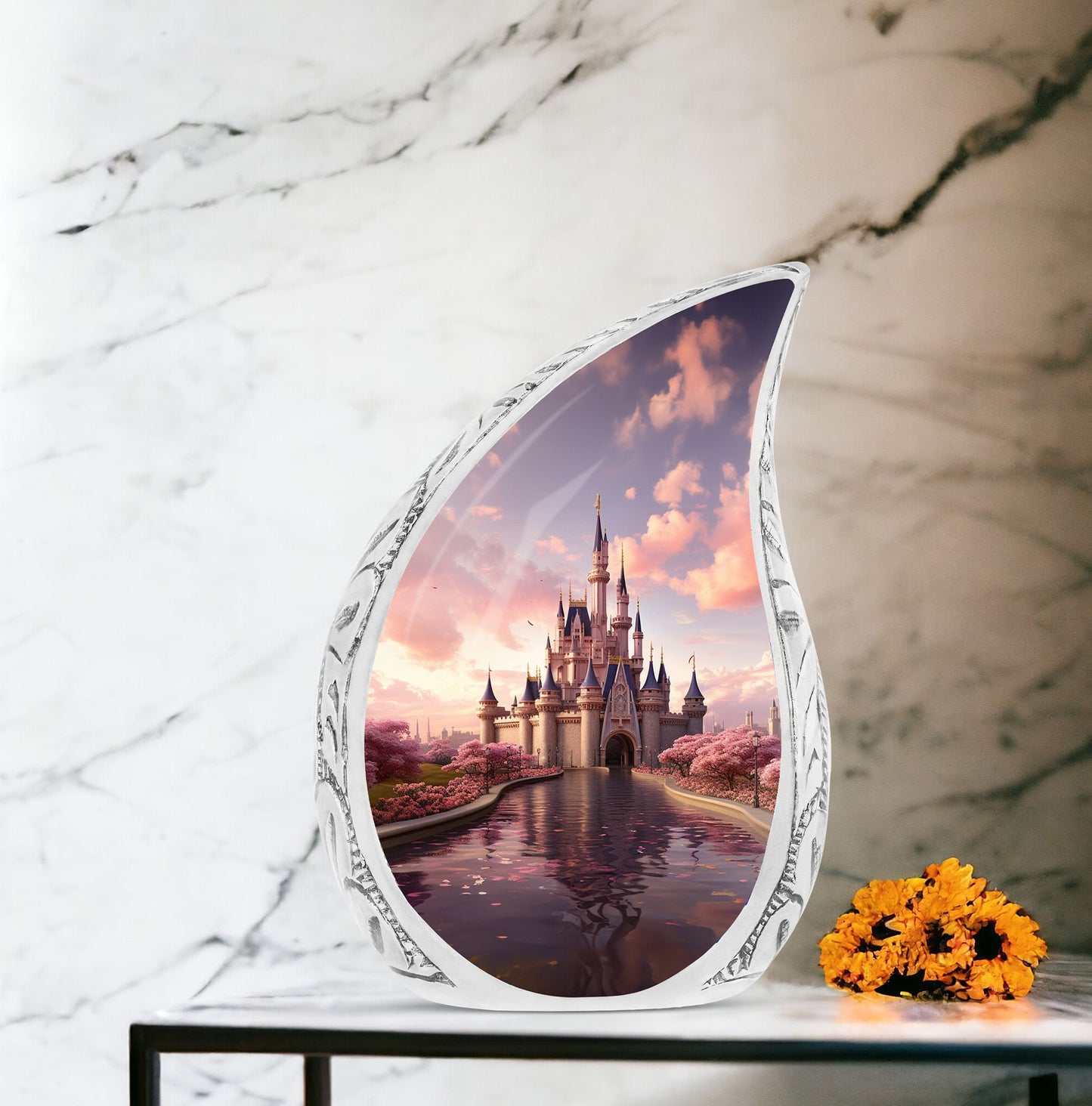 Small Fairy-tale Kingdom memorial urn for human ashes, a unique keepsake for ashes