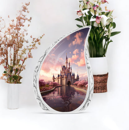 Small Fairy-tale Kingdom memorial urn for human ashes, a unique keepsake for ashes