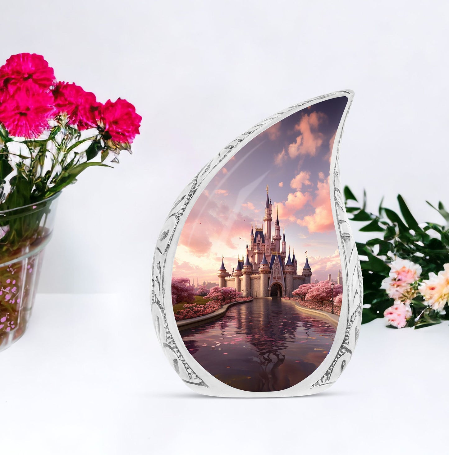 Small Fairy-tale Kingdom memorial urn for human ashes, a unique keepsake for ashes