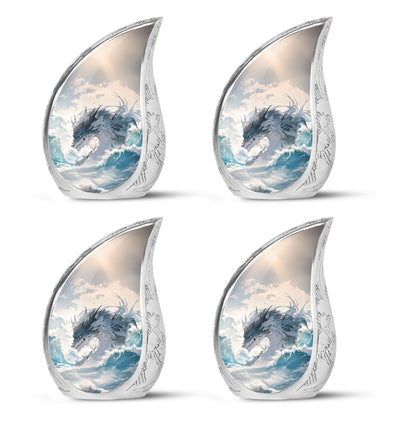 White Personalized Beach Cremation Urn for Human Ashes - 10-inch, 200 cu in - Yatskia