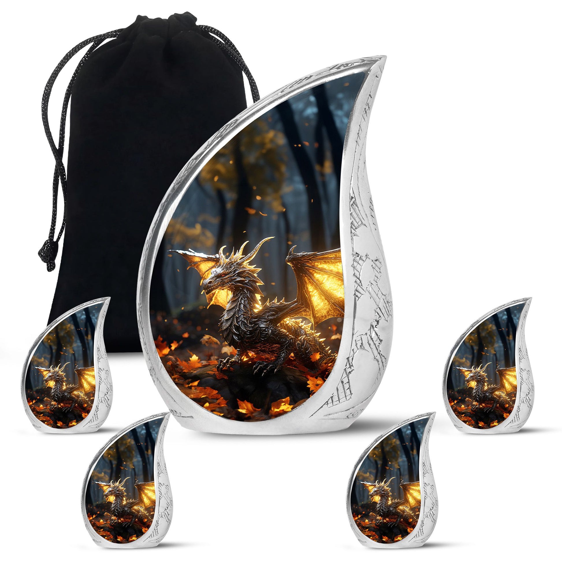 Golden Dragon Cremation Urn for Human Ashes - Funeral Urns For Adult