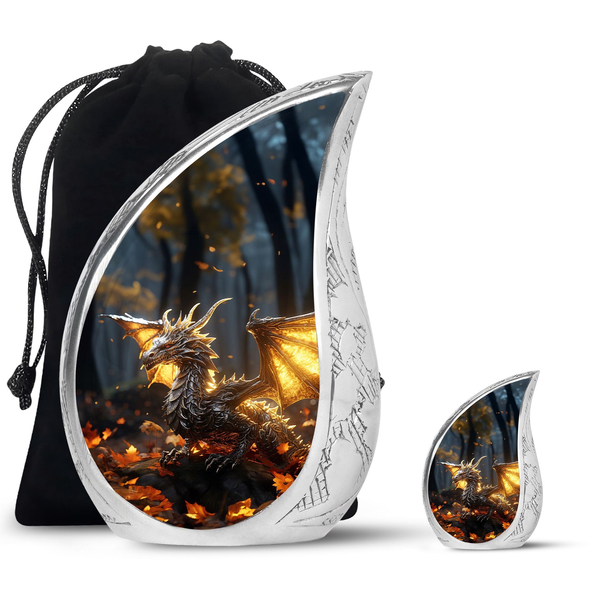 Golden Dragon Cremation Urn for Human Ashes - Funeral Urns For Adult